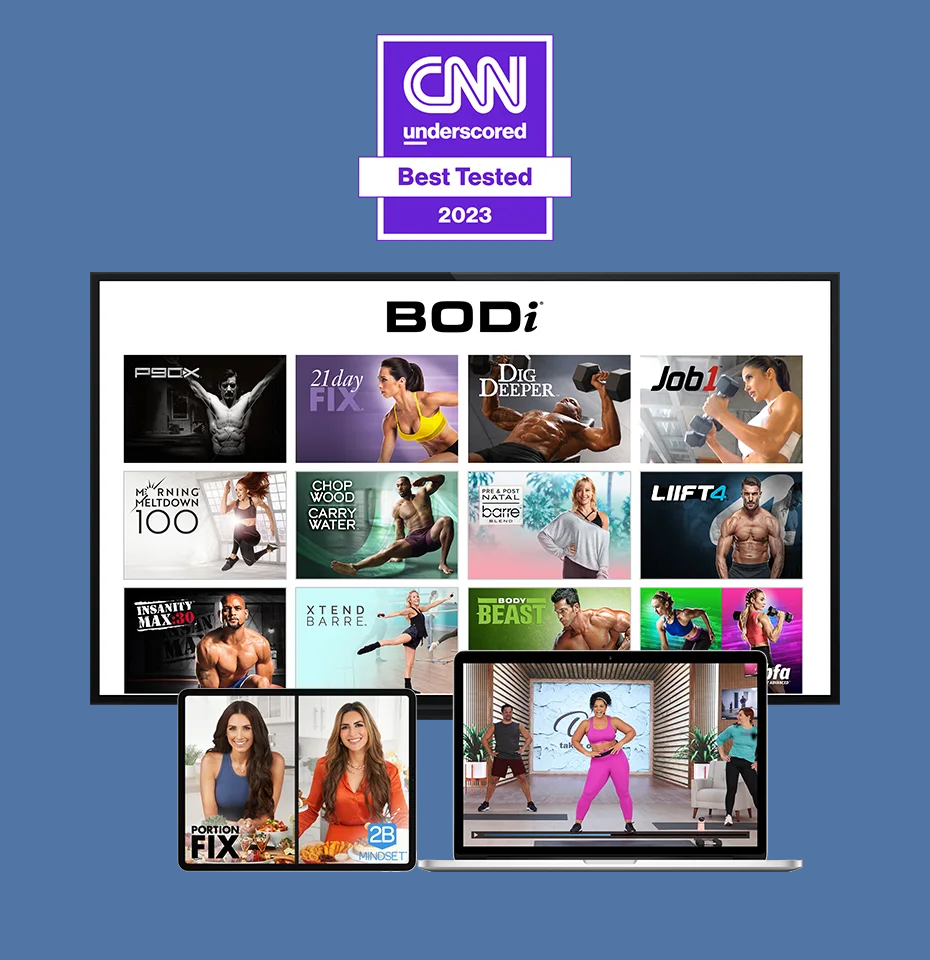 BODi streaming on demand fitness nutrition yoga strength training cardio cycle